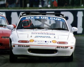 My Broxhead Mazda MX-5 winning the first ever Mazda MX-5 UK Cup race at Silverstone in 1990 ...